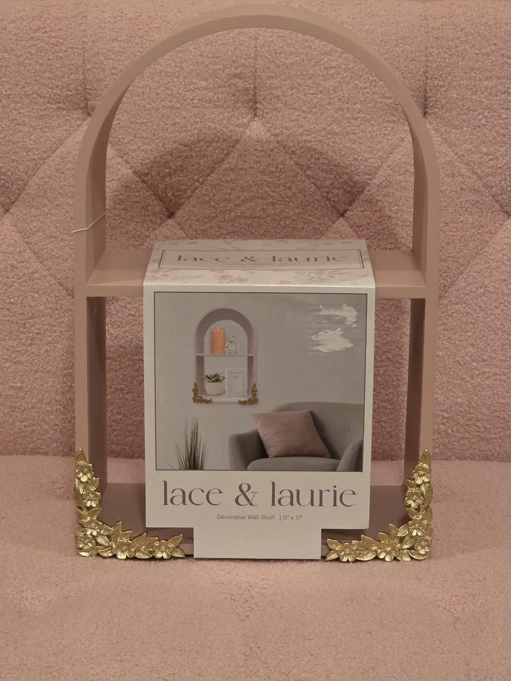 lace & laurie Pink Decorative Wall Shelf by